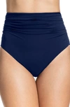 Profile By Gottex Tutti Frutti High Waist Bikini Bottoms In Navy