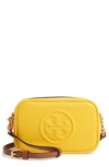 Tory Burch Perry Bombe Mini Leather Crossbody In Lemon Drop