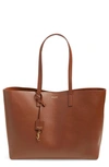 Saint Laurent Shopping Leather Tote In Brun