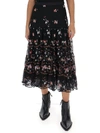 TORY BURCH TORY BURCH FLORAL EMBROIDERED RUFFLE SKIRT