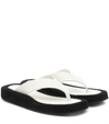 The Row Ginza Two-tone Leather And Suede Platform Flip Flops In Black Natural