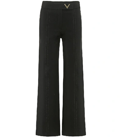 Valentino Jersey Trousers With Logo Detail In Black