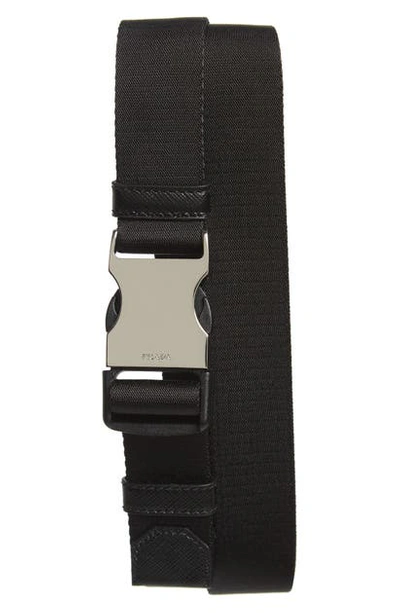Prada Nastro Nylon Web Belt In Nero ModeSens