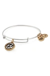 ALEX AND ANI TWO-TONE INITIAL CHARM EXPANDABLE BRACELET,A18EBINT05TTRS