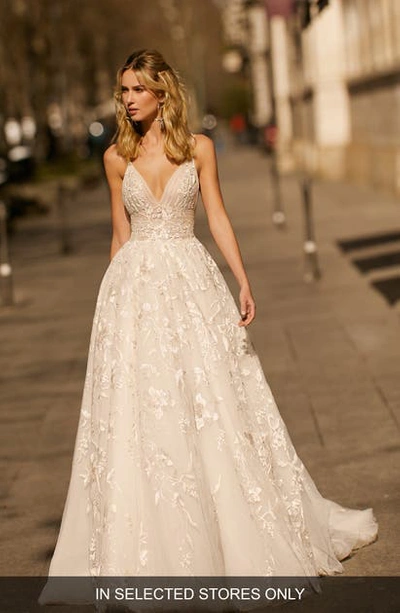 Berta Lace & Tulle Ballgown Wedding Dress In Ivory