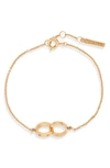 Olivia Burton The Classics Double Ring Chain Bracelet In Gold