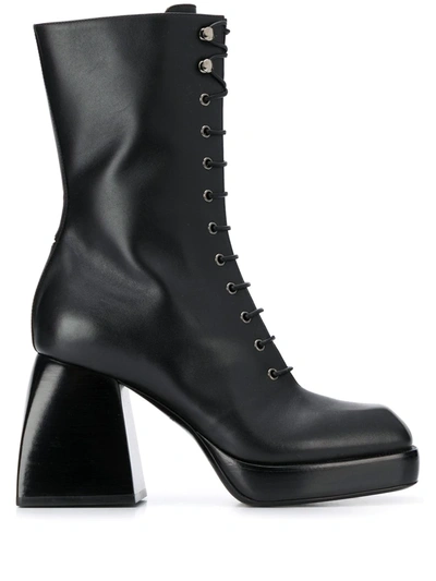 Nodaleto Bulla 85mm Lace-up Boots In Black