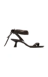 SIMON MILLER EEL ANKLE-TIE LEATHER SANDALS,779218