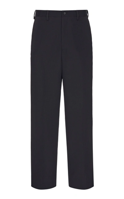 Yohji Yamamoto Wool Straight-leg Pants In Black