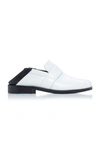 Maison Margiela Mm22 Two Tone Leather Tabi Loafers In White