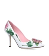 DOLCE & GABBANA LEATHER TROPICAL ROSE PUMPS 100,14951909