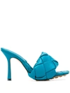 Bottega Veneta Lido Intrecciato-woven Leather Sandals In Blue