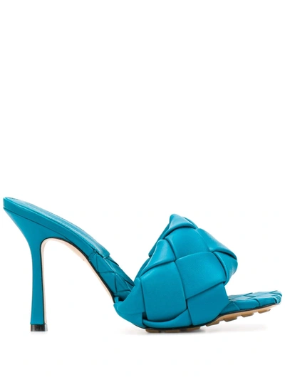 Bottega Veneta Lido Intrecciato-woven Leather Sandals In Blue