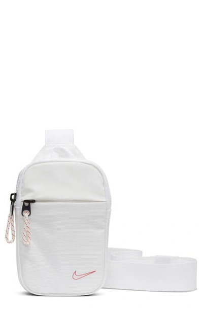 Nike Bball Essentials Crossbody Bag In White/ White/ University Red