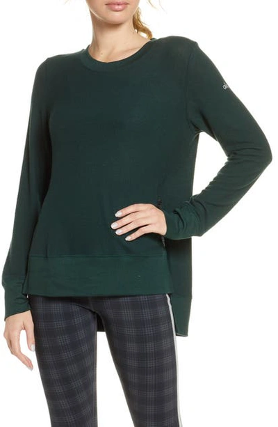 Alo Yoga 'glimpse' Long Sleeve Top In Forest