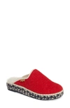 Toni Pons Mysen Faux Fur Lined Espadrille Slipper In Red Fabric