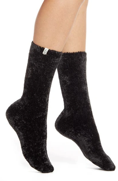 Ugg Leda Cozy Crew Socks In Black