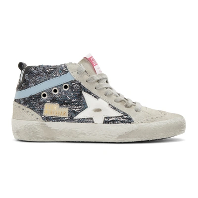 Golden Goose Multicolor Paillettes Mid Star Sneakers In Blue