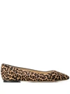 Jimmy Choo Mirele Leopard-print Leather Ballet Flats In Brown