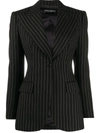 Dolce & Gabbana Pinstriped Single Button Blazer In Black