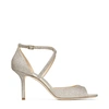 Jimmy Choo Emsy 100mm Glitter-embellished Sandals In Platinum Ice