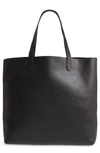 Madewell 'the Transport' Leather Tote In True Black/ Black