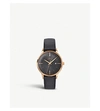 JUNGHANS JUNGHANS WOMEN'S BLACK 047/7572.00 MEISTER DAMEN ROSE GOLD-PLATED AND LEATHER WATCH,27313331