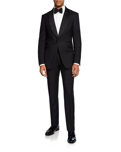 Ermenegildo Zegna Men's Shawl-collar Two-piece Wool Tuxedo In Black