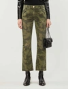 BALMAIN Camouflage-print straight mid-rise stretch-cotton trousers