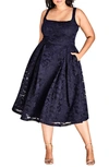 CITY CHIC JACKIE O LACE FIT & FLARE DRESS,00119173