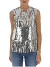 PINKO PINKO FRINGED SEQUIN EMBELLISHED TOP