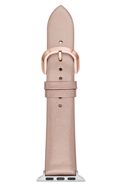 Kate Spade Women's Interchangeable Champagne Leather Apple Watch Strap 38mm/40mm