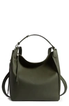 Allsaints Small Kita Convertible Leather Backpack In Khaki Green