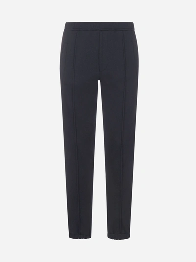 Fendi Ff Logo Jersey Track Pants In Nero