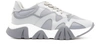 Versace New Squalo Leather And Mesh Trainers In Grey
