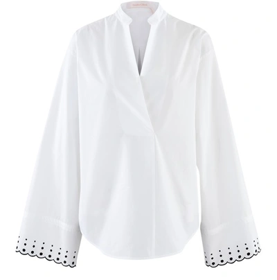 See By Chloé See By Chloe Embroidered Balloon-sleeve Blouse In White