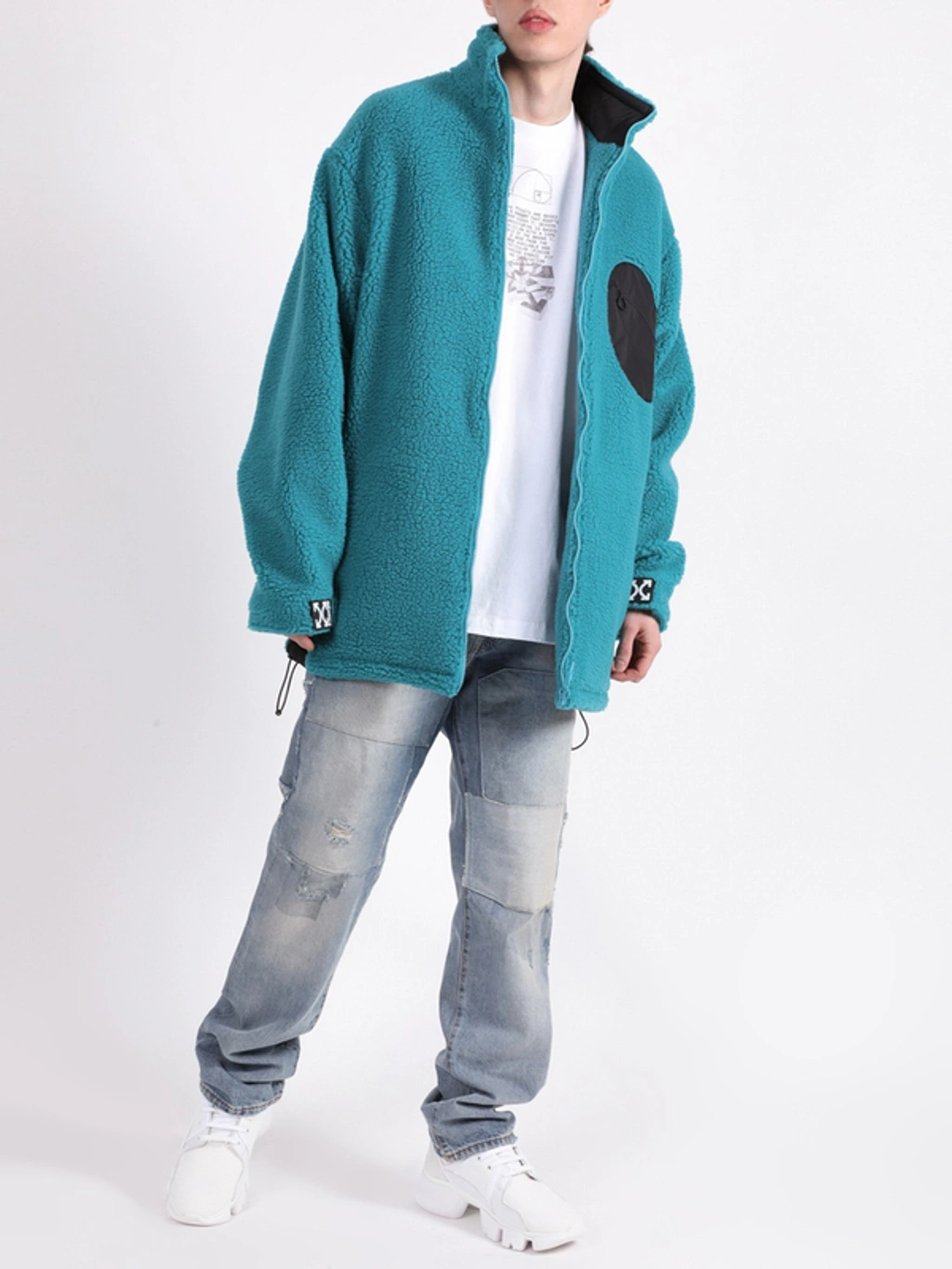 Off-white Equipment Fleece Jacket Petrol Blue | ModeSens