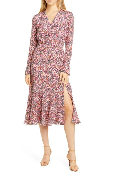 Altuzarra Martha Floral V-neck Silk Dress In Pink