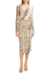 ALTUZARRA SNAKESKIN PRINT LONG SLEEVE DRESS,120-3004 JYP001