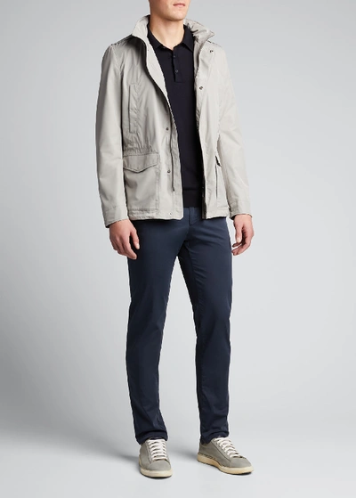 Herno Men's Tech-twill Field Jacket In Gray