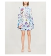 STELLA MCCARTNEY Fluted-sleeve floral-print silk mini dress