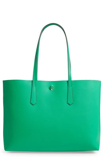 Kate Spade Large Molly Leather Tote In Meadow Green/gold