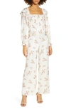 Ali & Jay Los Feliz Long Sleeve Floral Jumpsuit In Ecru Floral