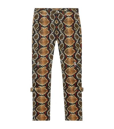 Burberry Ozie Python-print Skinny Jeans In Beige Multi