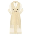 Baum Und Pferdgarten Devore Sheer Double Breasted Wrap Dress In Yellow