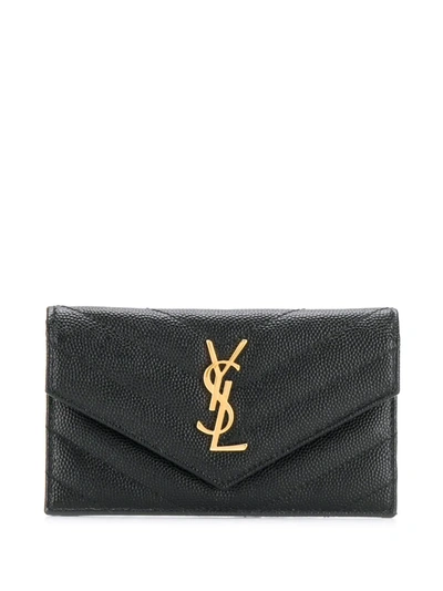 Saint Laurent Black Monogramme Quilted Leather Card Holder
