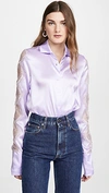 ANAIS JOURDEN Lilac Silk Satin Shirt