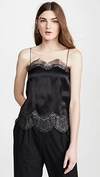 ANAIS JOURDEN BLACK SILK SATIN CAMISOLE