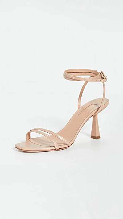 Aquazzura 75mm Isabel Leather Sandals In Neutral