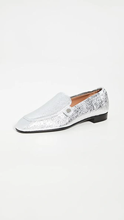 Laurence Dacade Angela 25mm Metallic Loafers In Silver